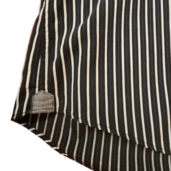 Bugatchi Striped Button Down Shirt, Embroidered logo, flip cuffs sz 15.5 34/35 - Picture 10 of 13